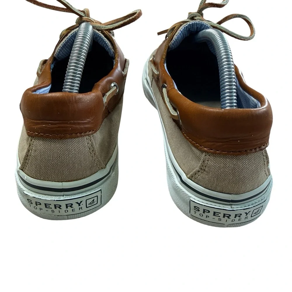 Sperry Top-Sider Bahama STS10642 Canvas Leather Boat Shoes Tan Men's Size 10 M